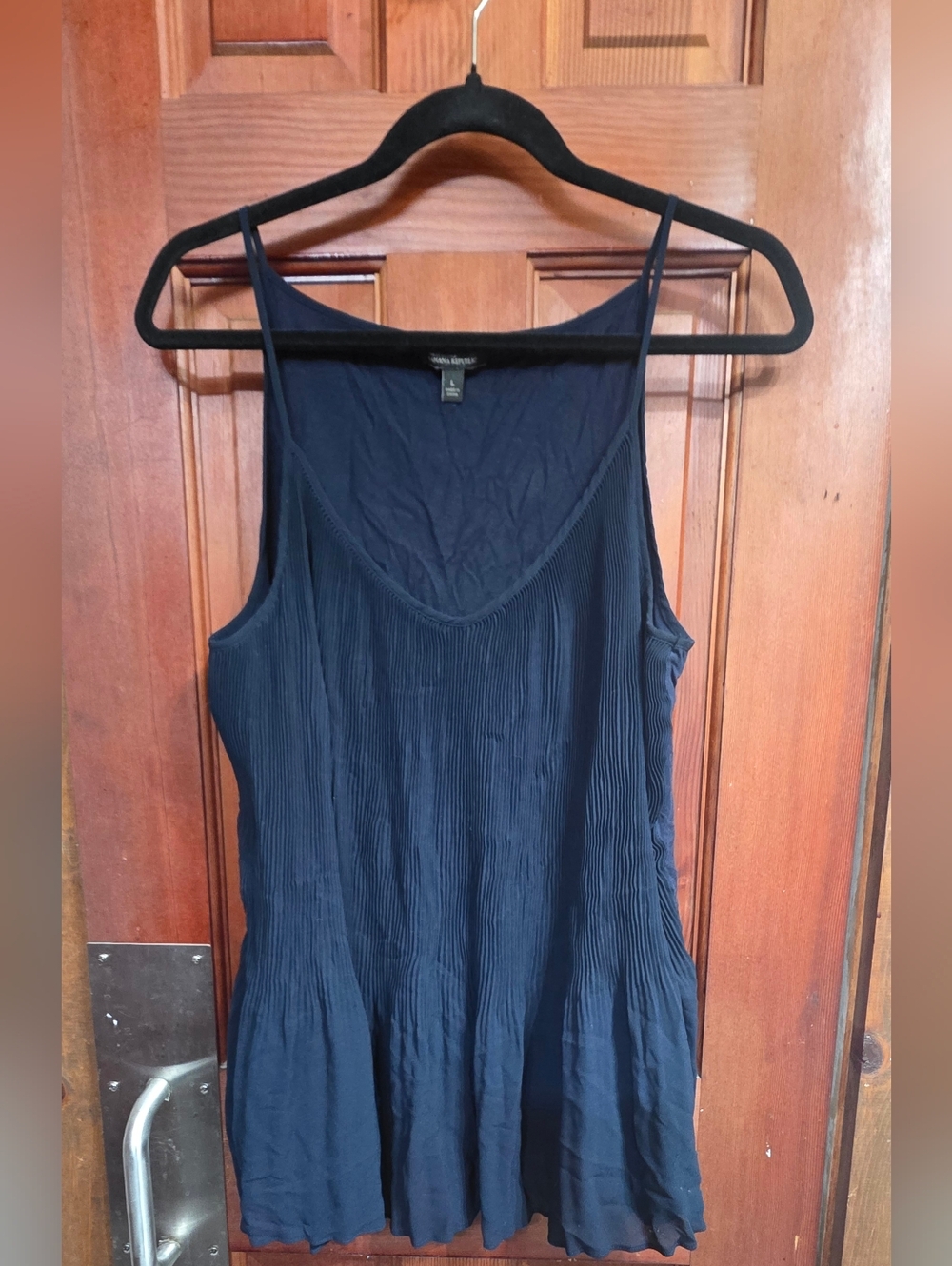 Banana Republic Navy Pleated V-Neck Camisole